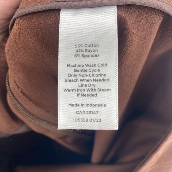 Talbots Pants Womens 16 Chatham Brown Ankle Stretch Skinny Leg Pockets Everyday - Picture 7 of 12